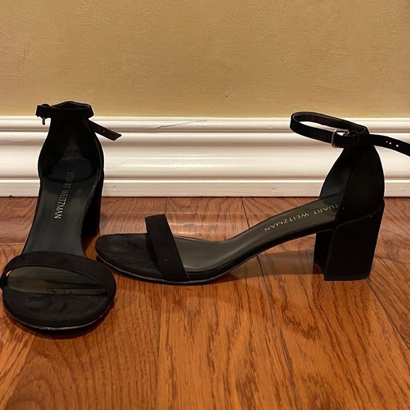 Stuart Weitzman Black Suede Simple Heels Size 8.5 - Picture 1 of 8